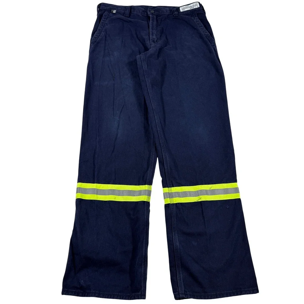 Carhartt FR Flame Resistant Work Pants Navy Blue Reflective Tape 34x34 CAT 2